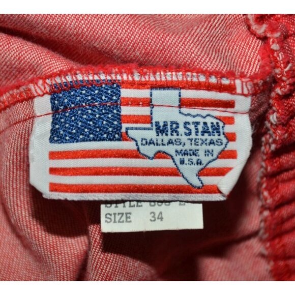 Vintage Ladies 14 L Red Denim Maxi Skirt Elastic Waist Modest Western Prairie - Picture 9 of 11